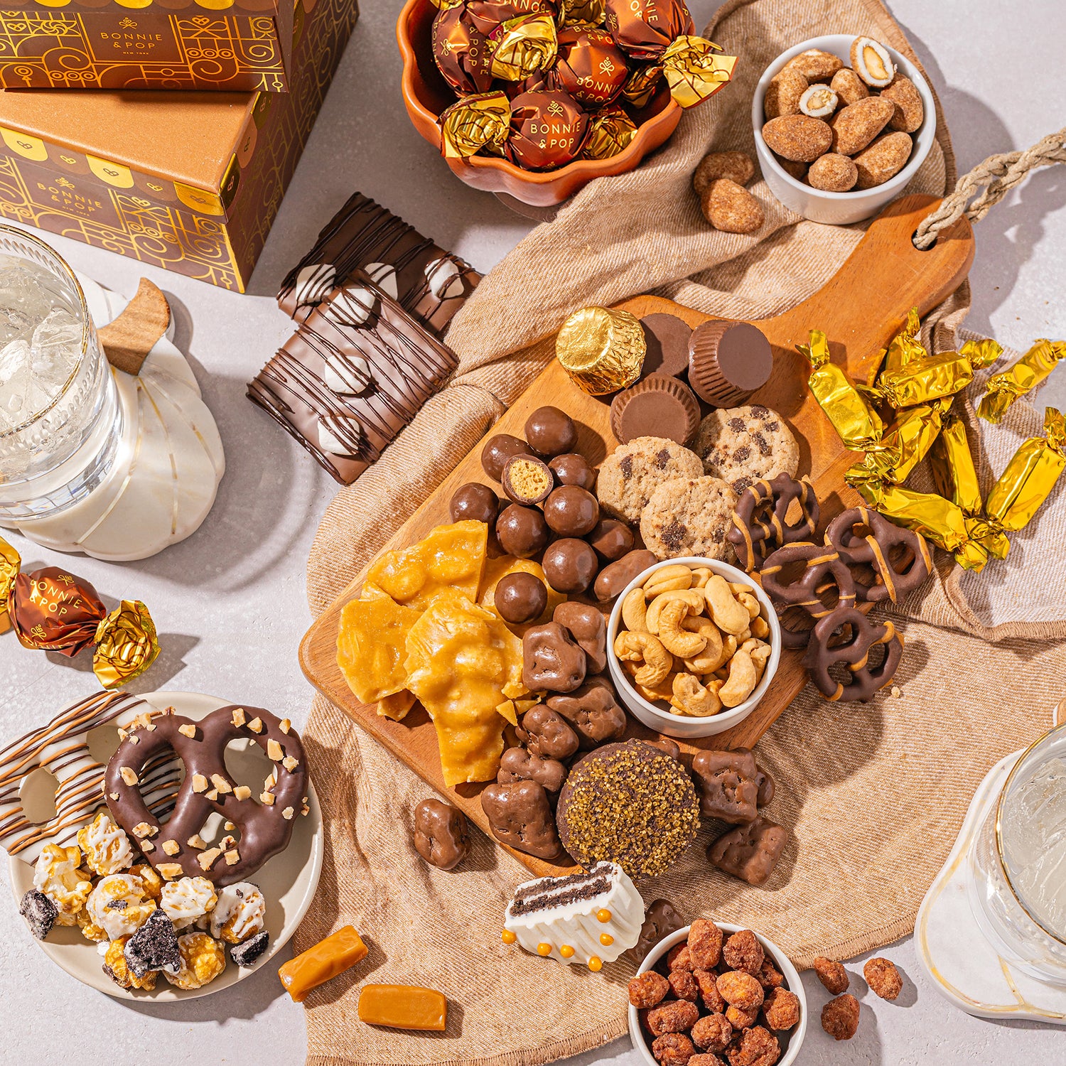 Chocolate Gift Tower – Gourmet Holiday Tower with Belgian Truffles, Caramels & Festive Treats