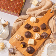 Gourmet Chocolate Gift Box – Elegant Bow Tin with Belgian Truffles - Copper