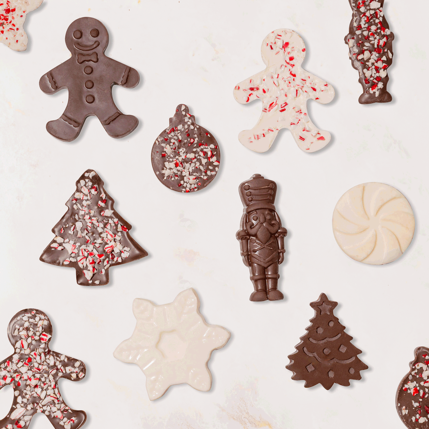 Christmas Gift – Peppermint Bark Gift Tin with Holiday-Shaped Chocolates