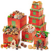 Christmas Gift Basket – Four-Tier Tower of Holiday Chocolates, Caramels & Treats
