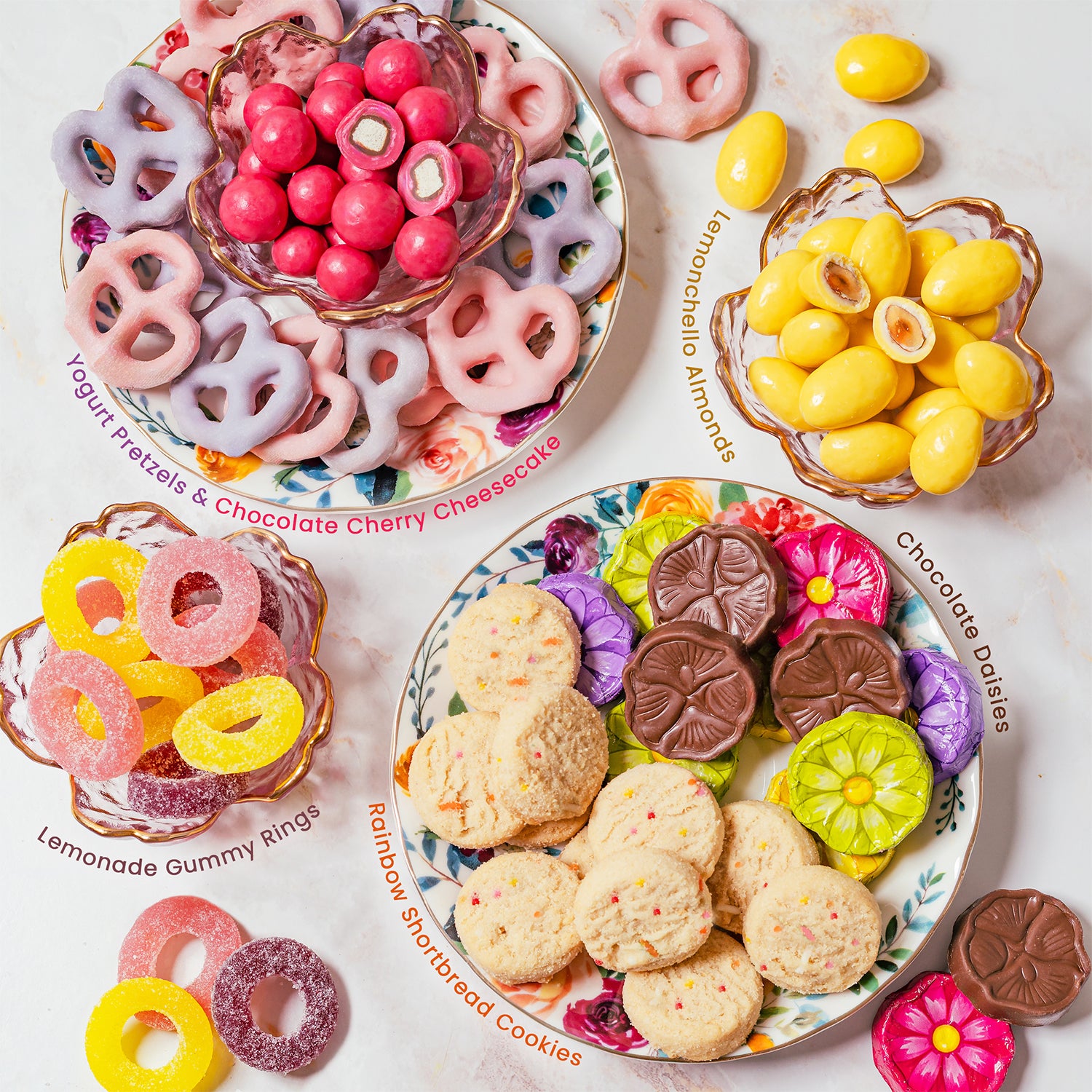 Mothers Day Gift Basket | Candy and Nut Sweet Gourmet Snack Box | Chocolate Flowers and Candy | Best Gift Idea for Mom, Women, Her, Mother, Grandmother