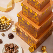 Chocolate Gift Tower – Gourmet Holiday Tower with Belgian Truffles, Caramels & Festive Treats