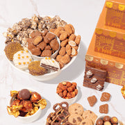 Chocolate Gift Tower – Gourmet Holiday Tower with Belgian Truffles, Caramels & Festive Treats