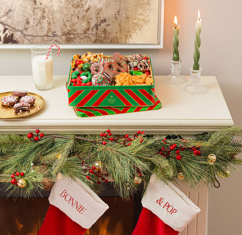 Christmas Tin with Assorted Holiday Treats- Extra Large