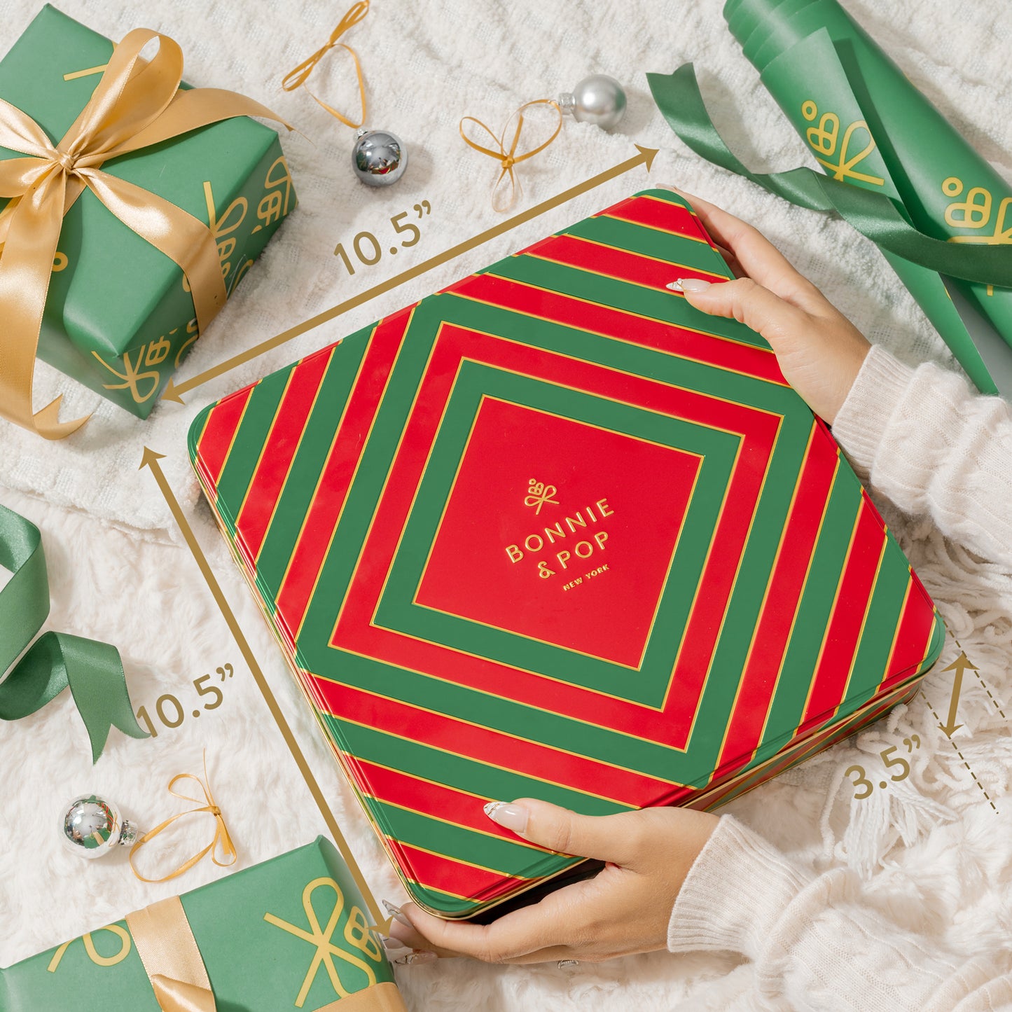 Christmas Tin with Assorted Holiday Treats- Extra Large