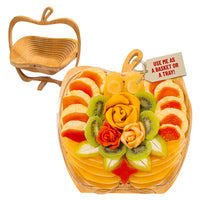 Dried Fruit Gift Basket with Wooden Tray – Exotic, Healthy Fruit Variety