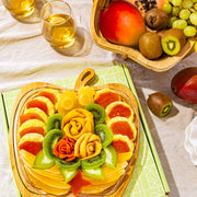 Dried Fruit Gift Basket with Wooden Tray – Exotic, Healthy Fruit Variety