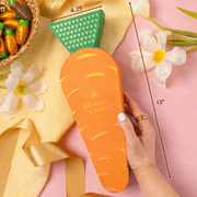 Easter Carrot Treat Gift Box – Spring Candy Assortment with Caramels, Champagne Bubbles Candy, Candied Peanuts, Yogurt Pretzels & Shortbread Cookies