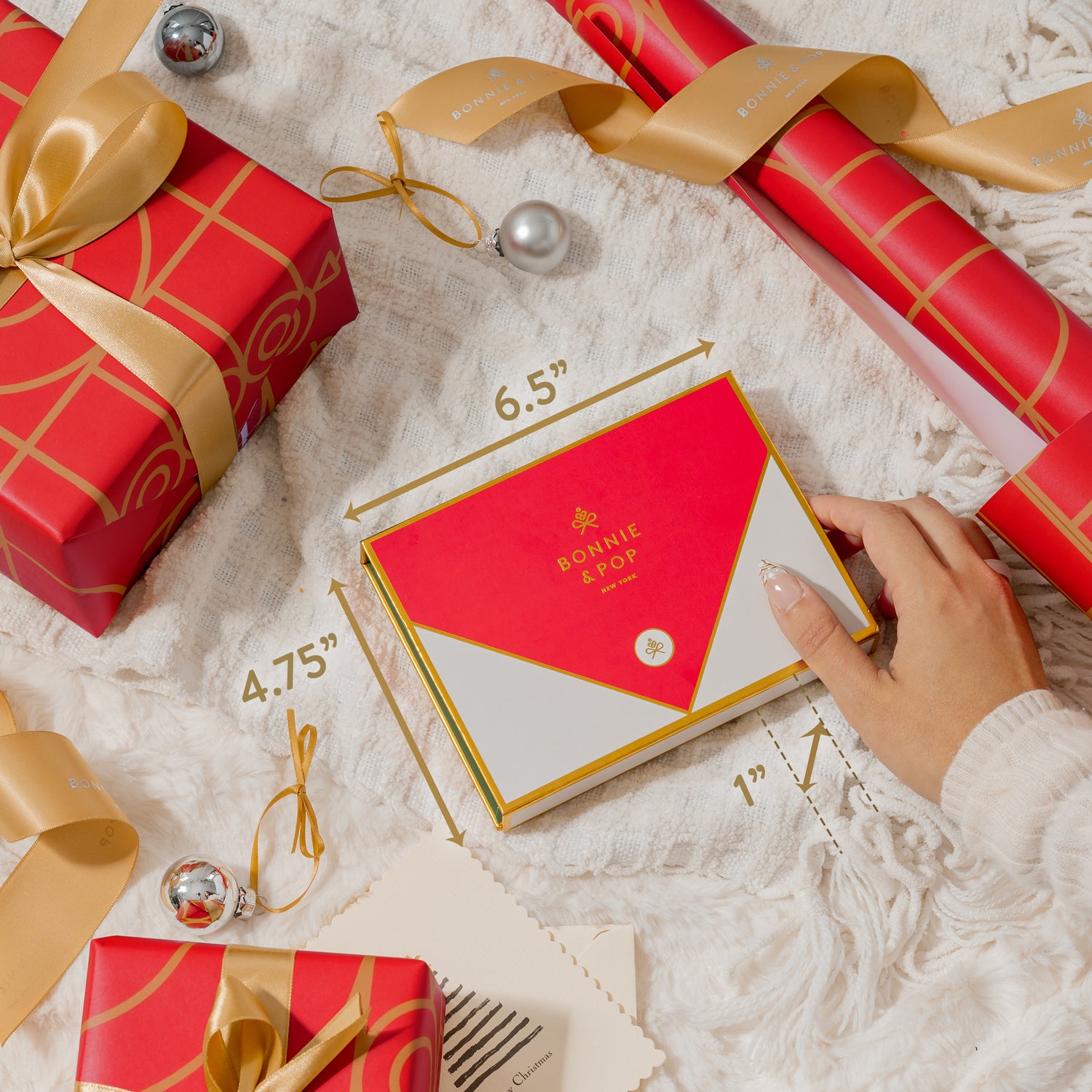 Merry Christmas Holiday Greetings Card with Foiled Chocolate Gift