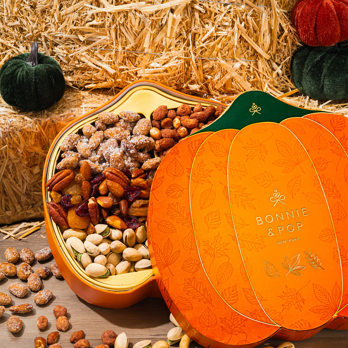 Fall Nut Gift Basket in Pumpkin-Shaped Box – Bonnie and Pop