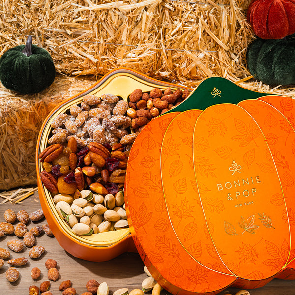 Fall Nut Gift Basket in Pumpkin-Shaped Box – Bonnie and Pop