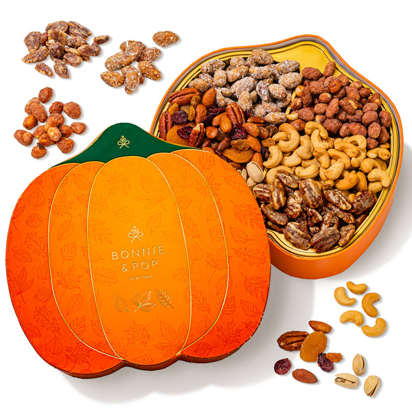 Fall Nut Gift Basket in Pumpkin-Shaped Box – Bonnie and Pop