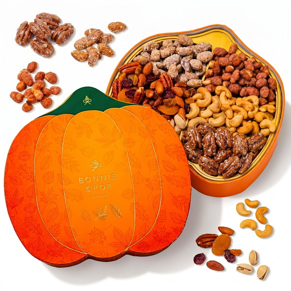 Fall Nut Gift Basket in Pumpkin-Shaped Box – Bonnie and Pop