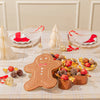 Christmas Gift – Gold Gingerbread Tin Filled with Festive Red & Gold Bon Bons