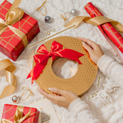 Holiday Gift Basket – Festive Wreath Tin with Assorted Chocolate Truffles