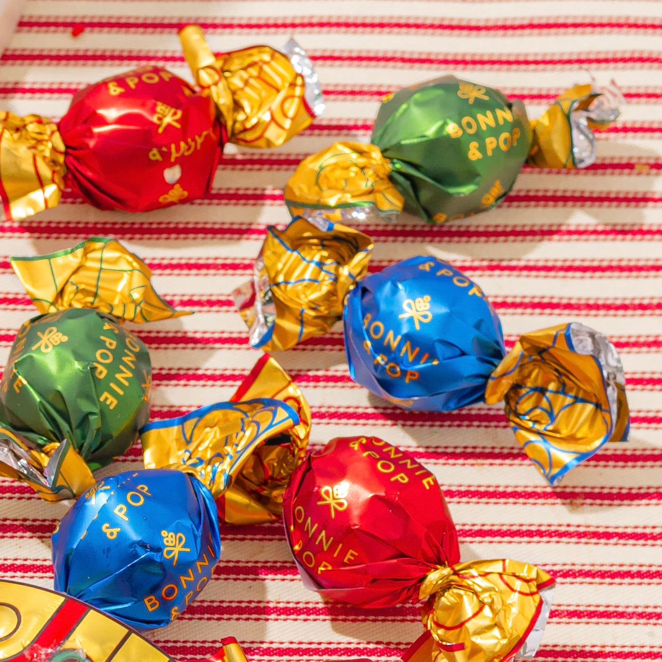 Christmas Gift- Festive Ornament Tins Filled with Gourmet Chocolate Bon Bons- Set of 3