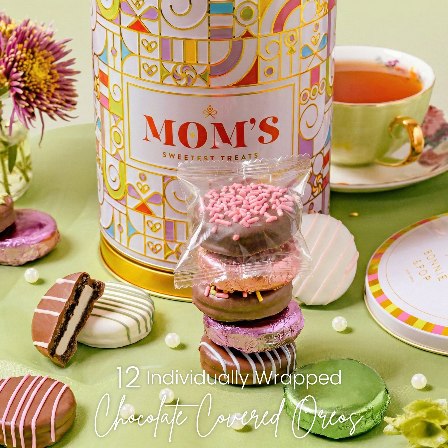 Mother’s Day Gift Basket – Musical Rotating Chocolate Carousel with Gourmet Chocolate Covered Oreos