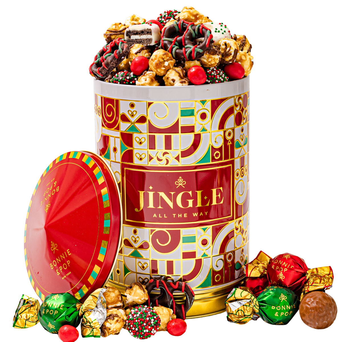 Christmas Gift Basket – Musical Cookie Tin Filled with Chocolate-Covered Oreos