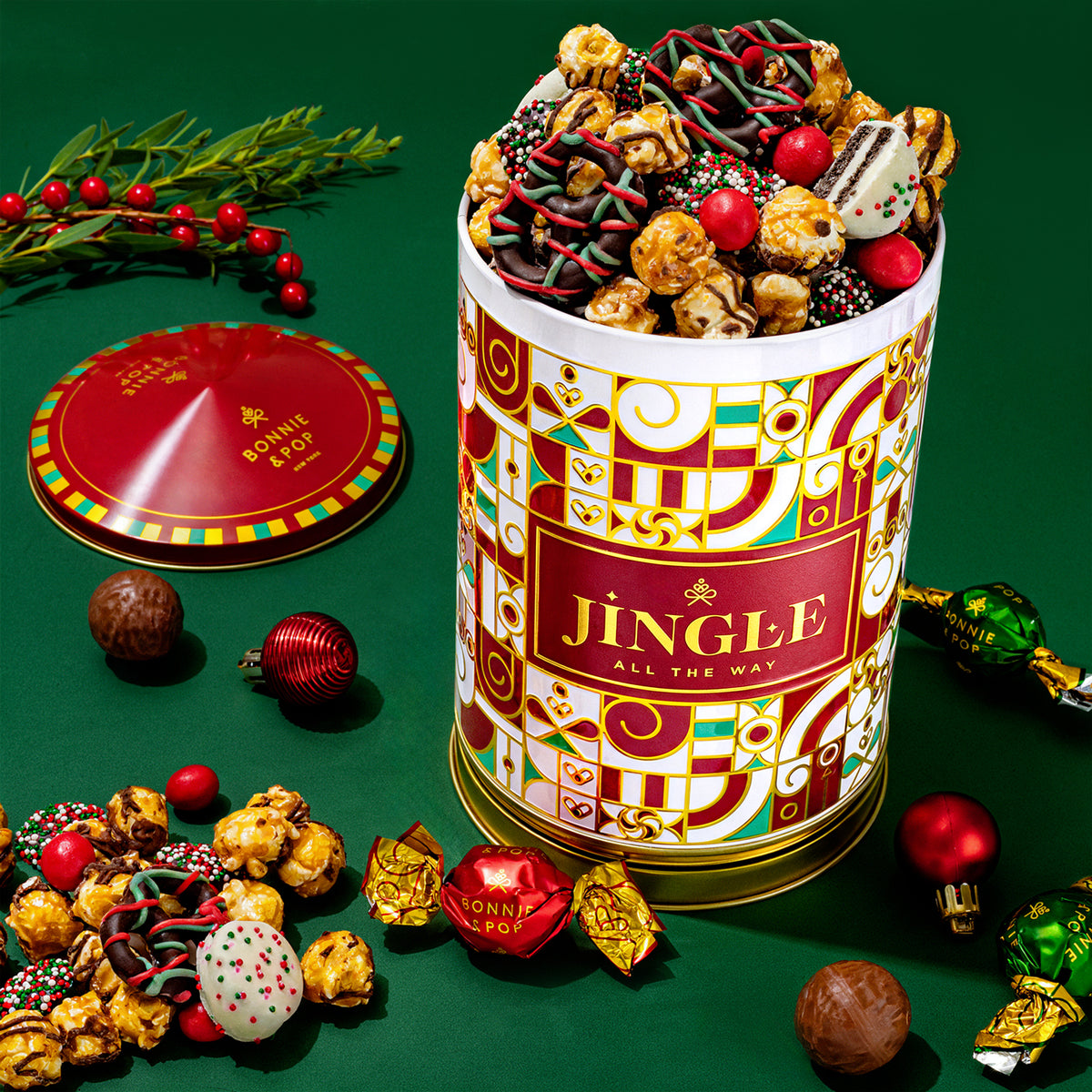 Christmas Gift Basket – Musical Cookie Tin Filled with Chocolate-Covered Oreos