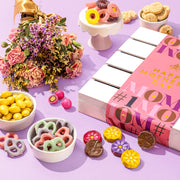 Mothers Day Gift Basket | Candy and Nut Sweet Gourmet Snack Box | Chocolate Flowers and Candy | Best Gift Idea for Mom, Women, Her, Mother, Grandmother