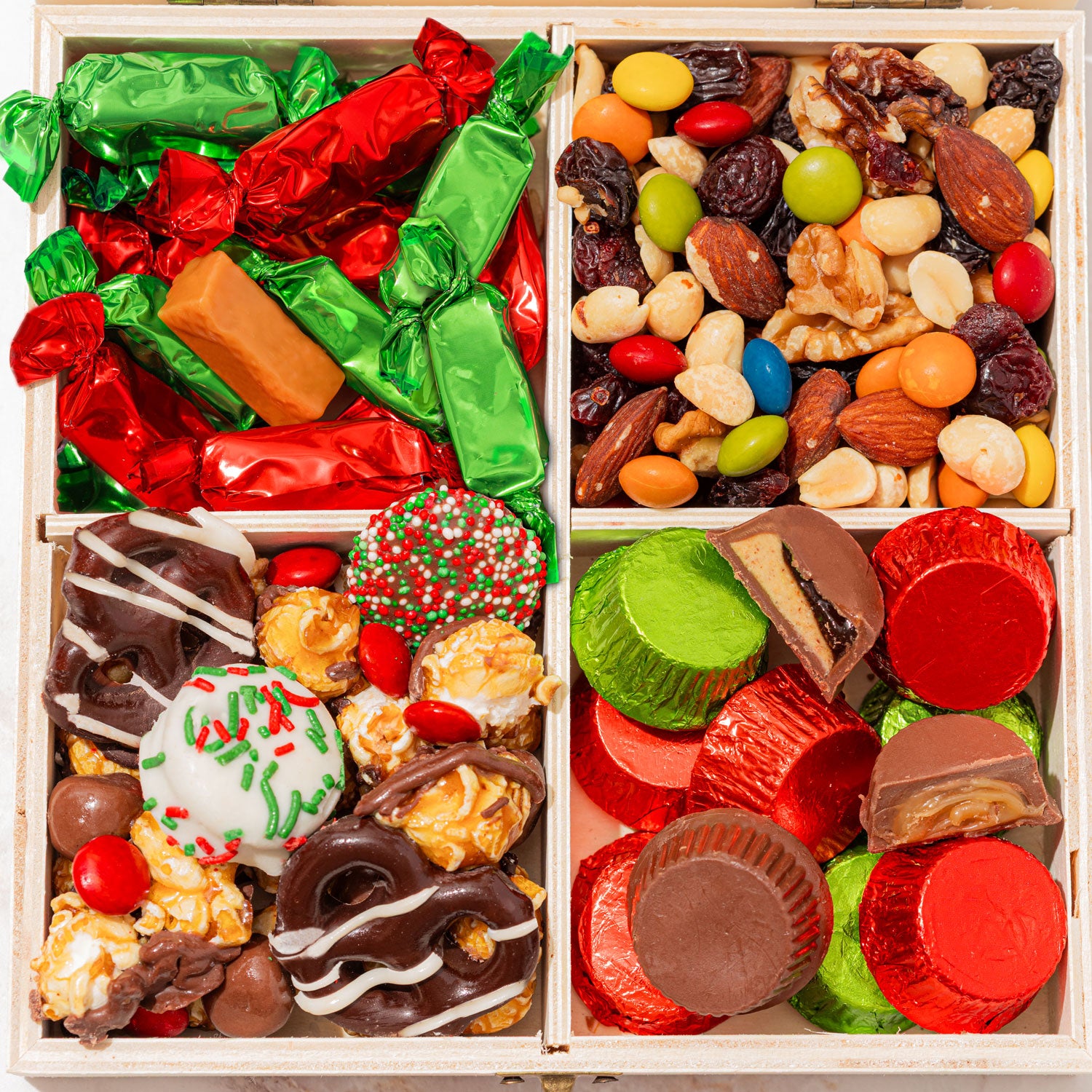 Christmas Gift Basket – Nutcracker Sweets Crate in Festive Wooden Box