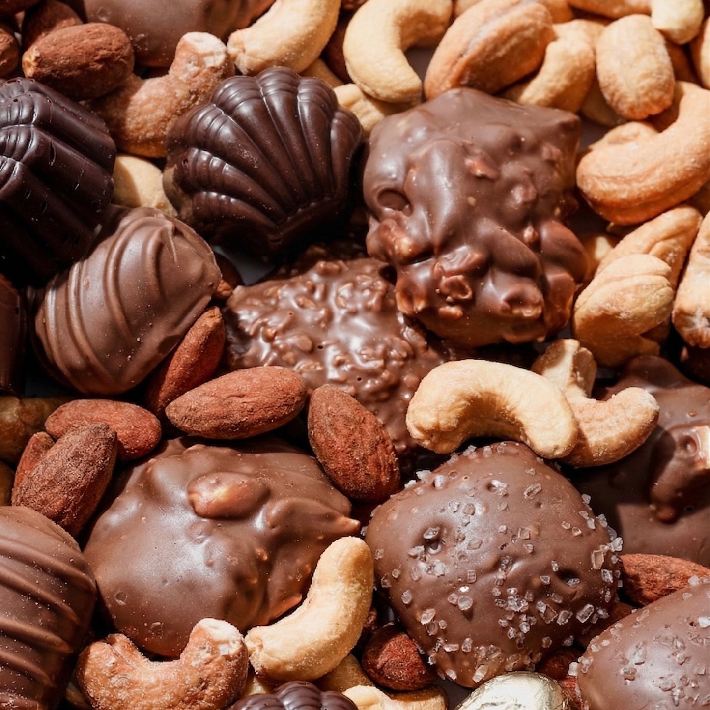 Mother's Day Gift Basket, Chocolate and Nut Snack Box