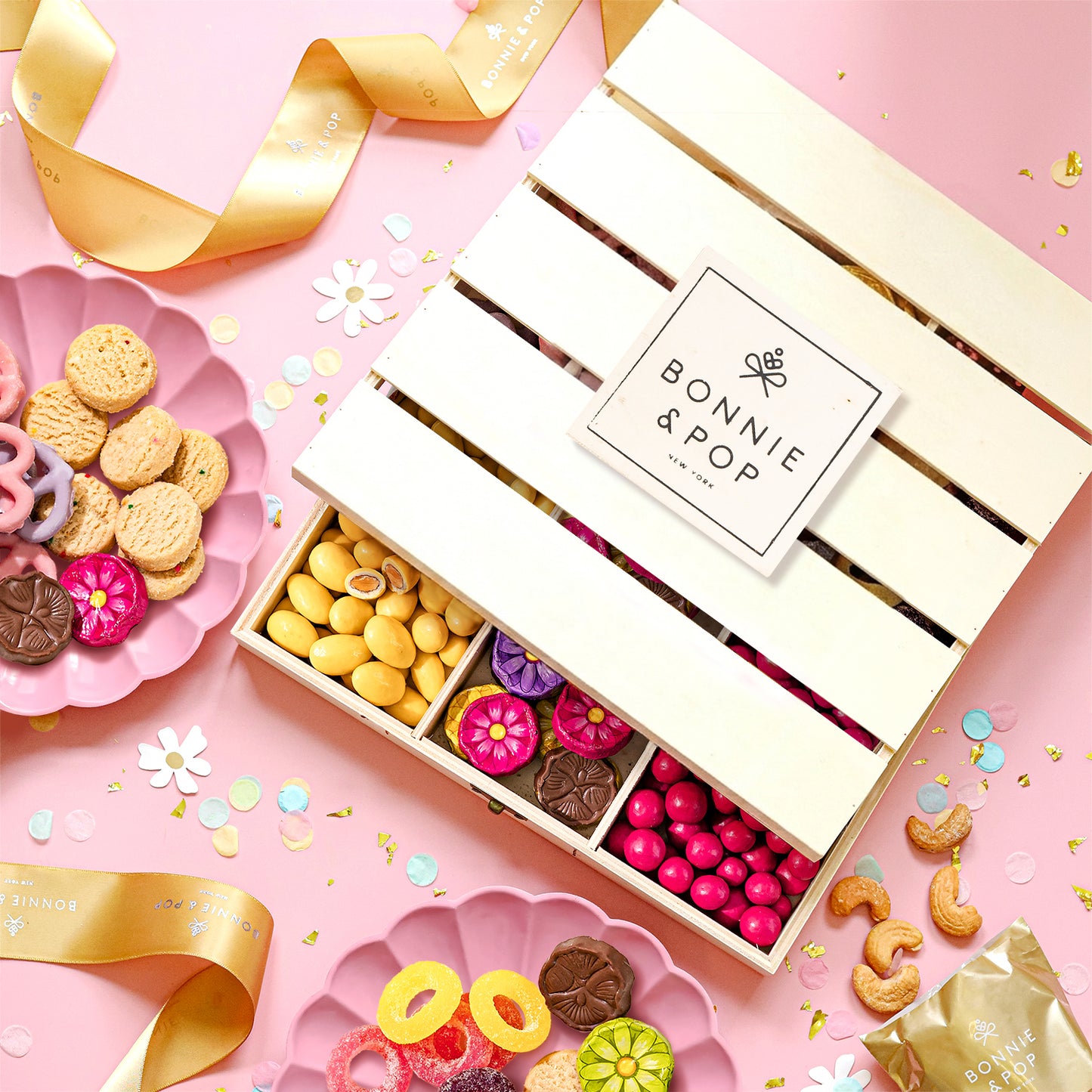 Gift Basket | Candy and Nut Sweet Gourmet Snack Box | Chocolate Flowers and Candy | Best Gift Idea for Mom, Women, Her, Mother, Grandmother