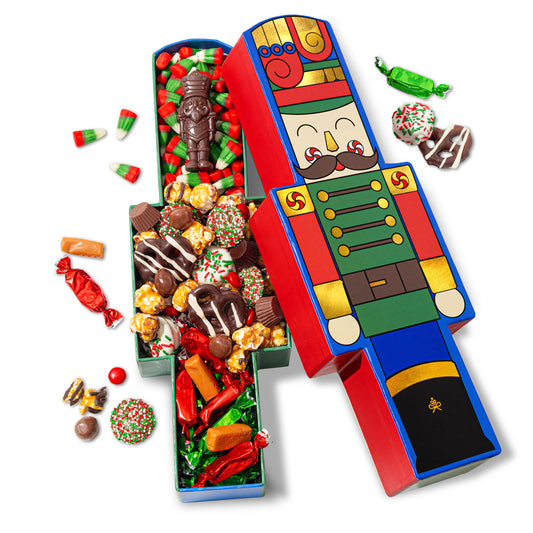 Christmas Gift Basket – Festive Soldier Tin with Holiday Candy & Chocolate Assortment