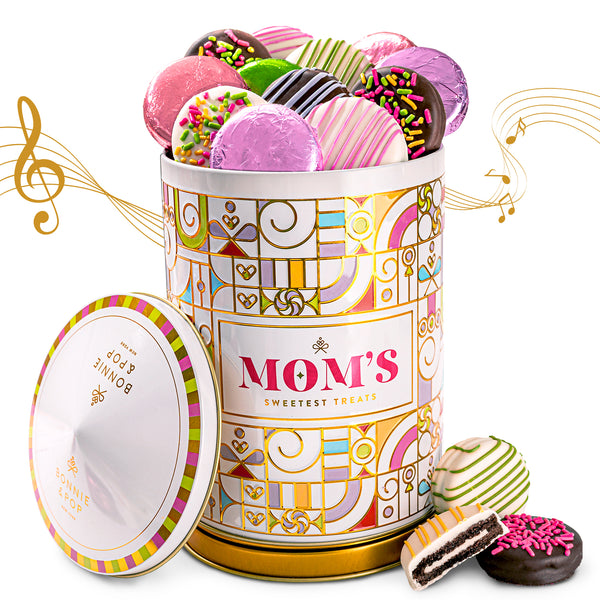 Mother’s Day Gift Basket – Musical Rotating Chocolate Carousel with Gourmet Chocolate Covered Oreos | Unique Gift for Mom, Grandma & Wife | Edible Gift Box