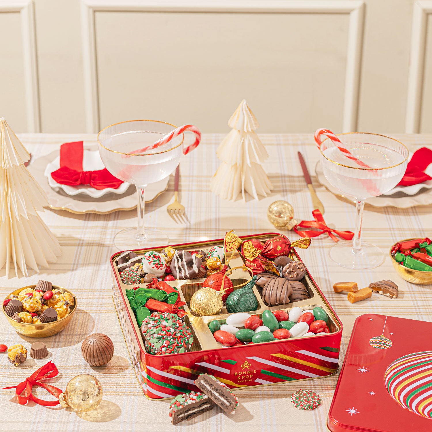 Christmas Gift Basket – Gourmet Holiday Treats in Ornament Tin