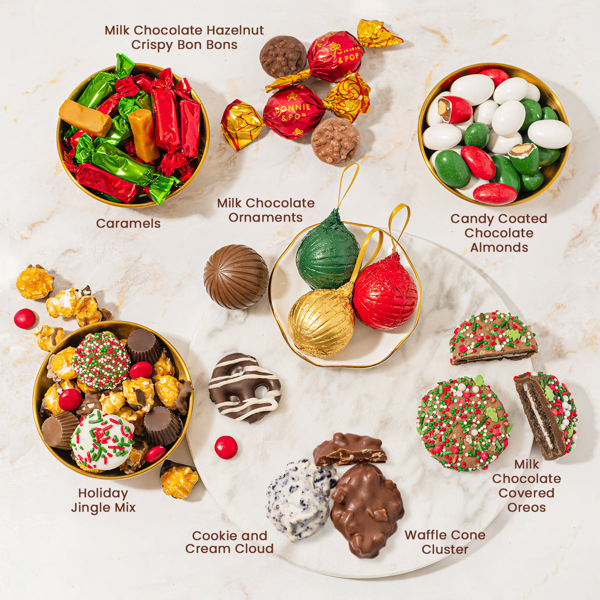 Christmas Gift Basket – Gourmet Holiday Treats in Ornament Tin