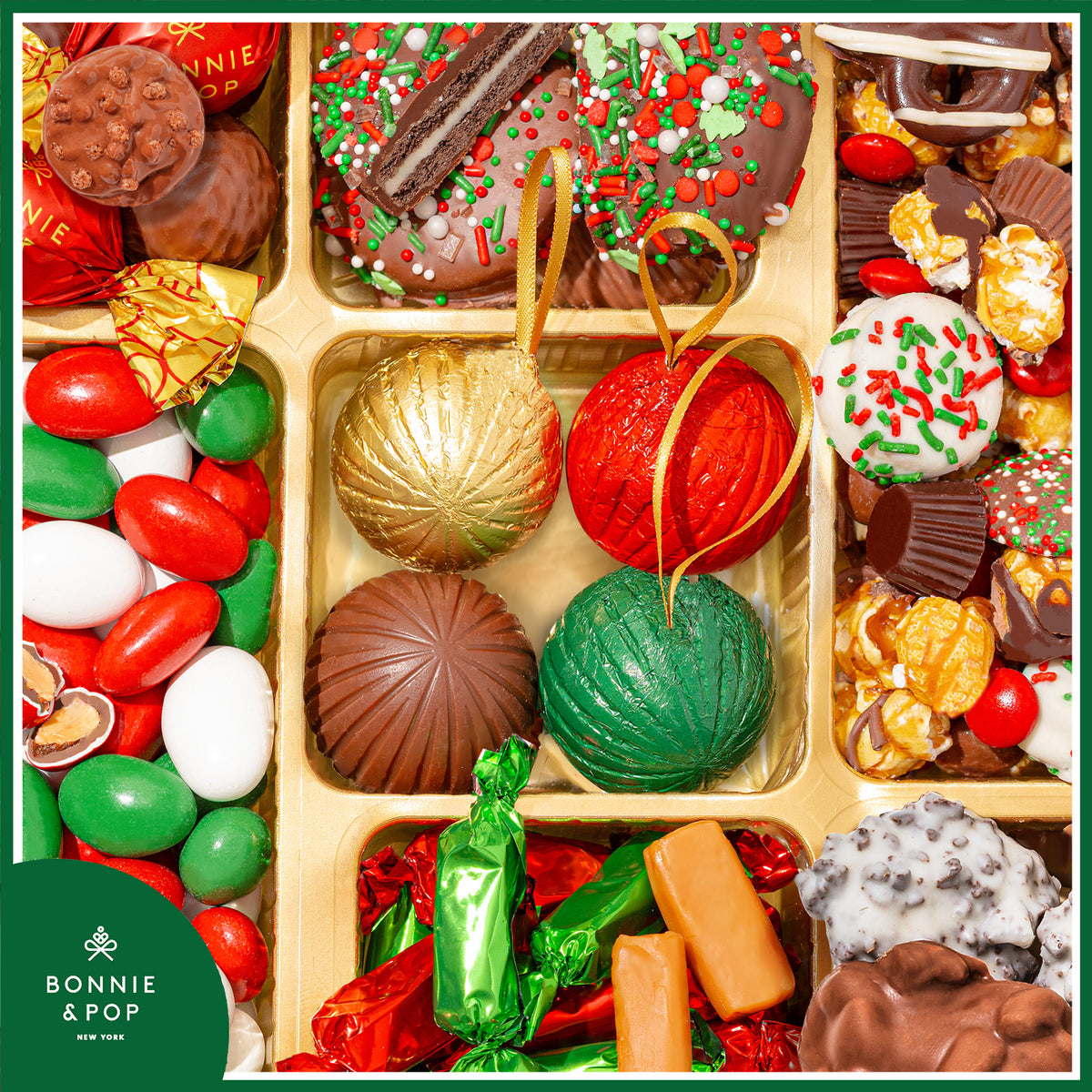 Christmas Gift Basket – Gourmet Holiday Treats in Ornament Tin