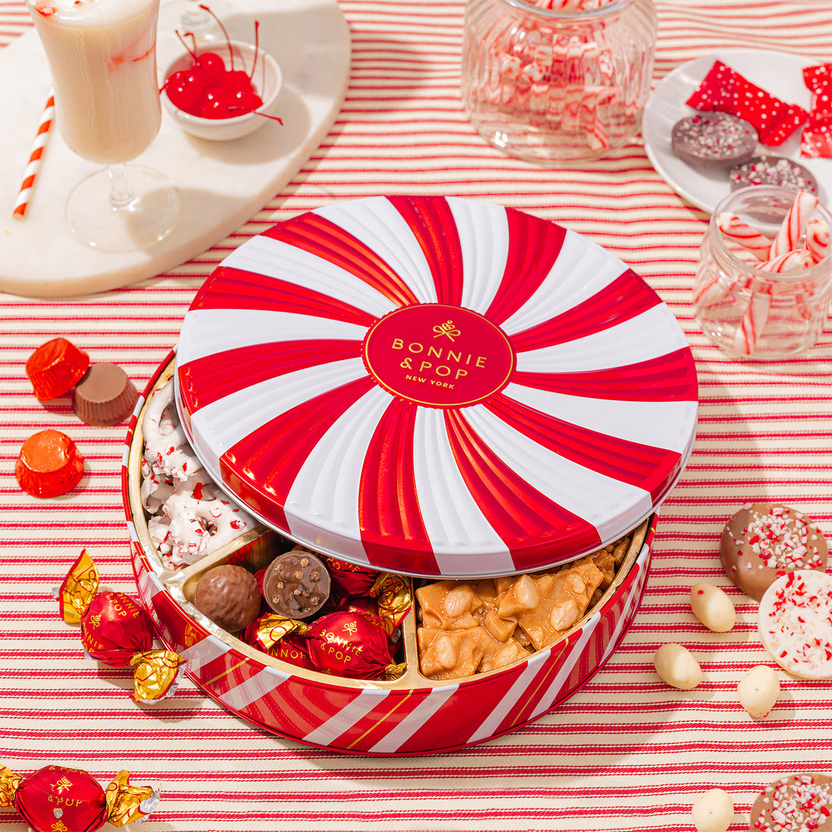 Christmas Gift Basket – Holiday Treat Assortment Box with Chocolates, Nuts & Caramels