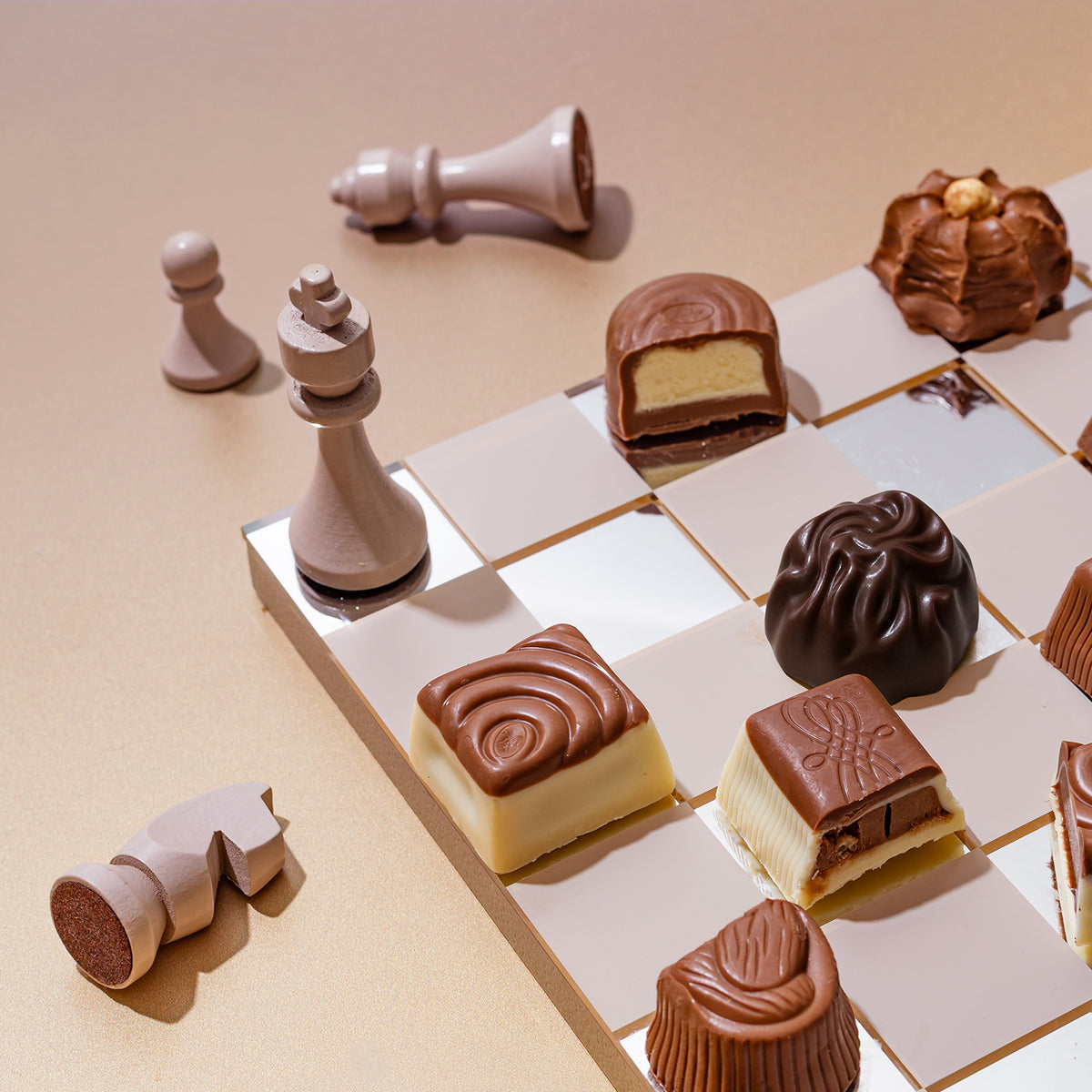 Gourmet Chocolate Gift Box – Elegant Bow Tin with Belgian Truffles - Copper