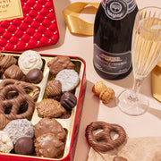 Luxury Sparkling Wine & Chocolate Gift Set – Bonnie & Pop x Domaine Carneros | Elegant Wine & Chocolate Gift Box for Christmas, Anniversary & Corporate Gifting