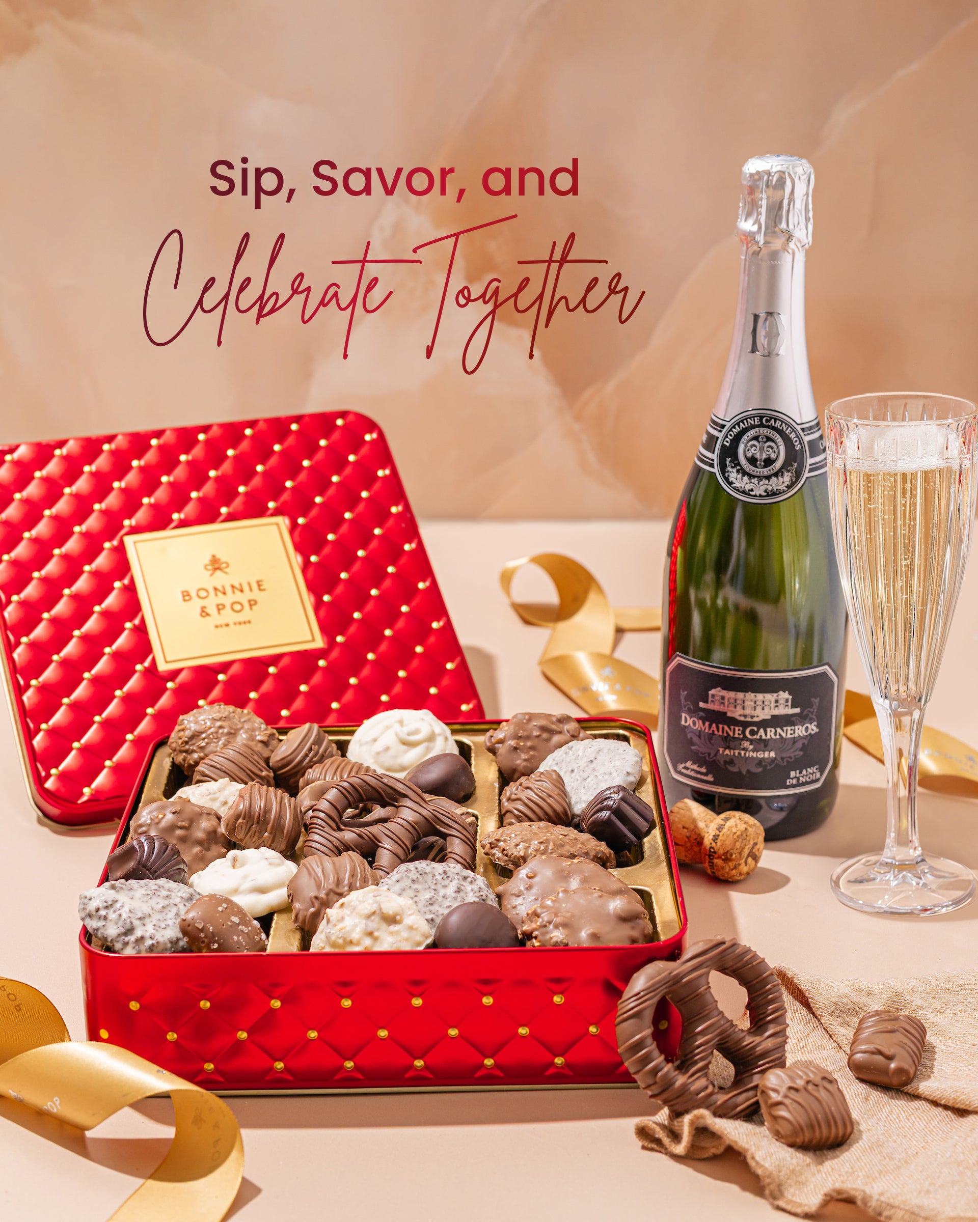Luxury Sparkling Wine & Chocolate Gift Set – Bonnie & Pop x