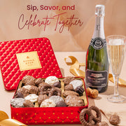 Luxury Sparkling Wine & Chocolate Gift Set – Bonnie & Pop x Domaine Carneros | Elegant Wine & Chocolate Gift Box for Christmas, Anniversary & Corporate Gifting