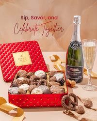 Luxury Sparkling Wine & Chocolate Gift Set – Bonnie & Pop x Domaine Carneros | Elegant Wine & Chocolate Gift Box for Christmas, Anniversary & Corporate Gifting
