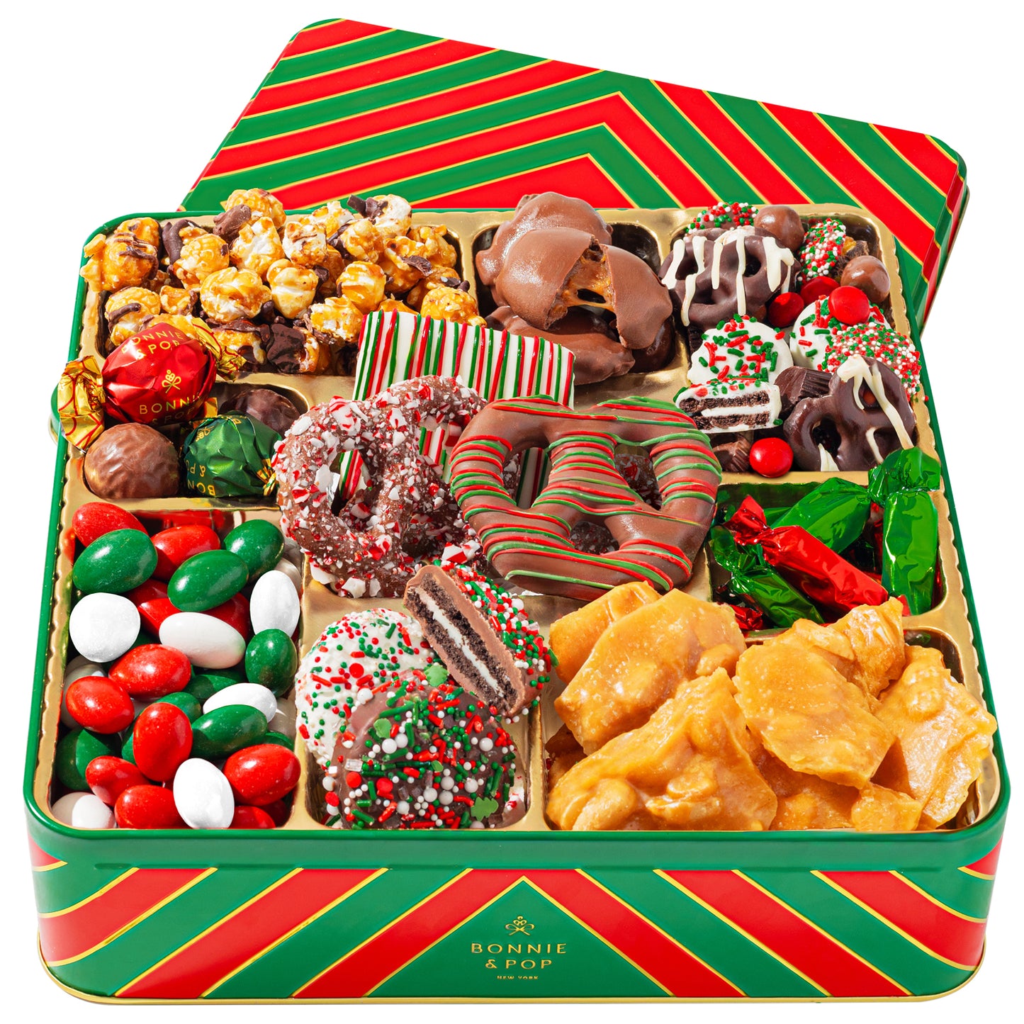Christmas Tin with Assorted Holiday Treats- Extra Large