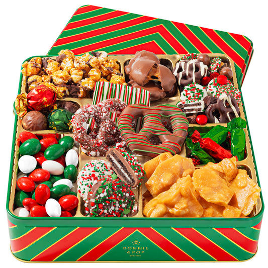 Christmas Tin with Assorted Holiday Treats- Extra Large