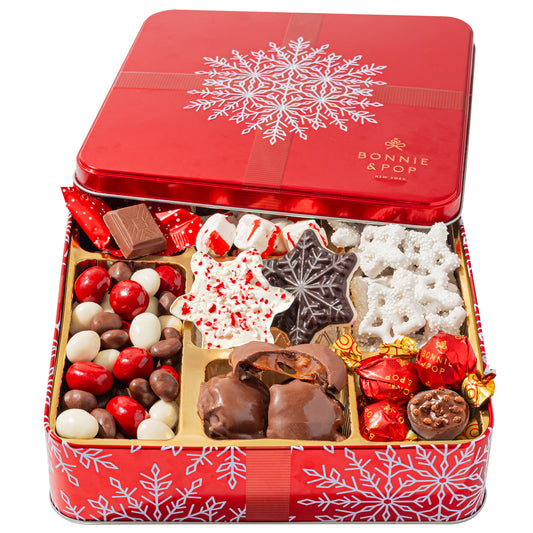 Christmas Gift Basket – Chocolate & Nuts Gourmet Gift Basket in Keepsake Tin
