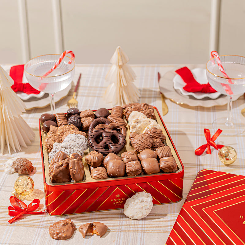 Christmas Chocolate Gift Basket – Extra Large Tin Loaded with Truffles and Chocolate Holiday Favorites