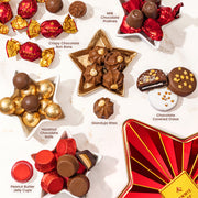 Christmas Chocolate Bon Bons Red Star Tin – Gourmet Holiday Gift