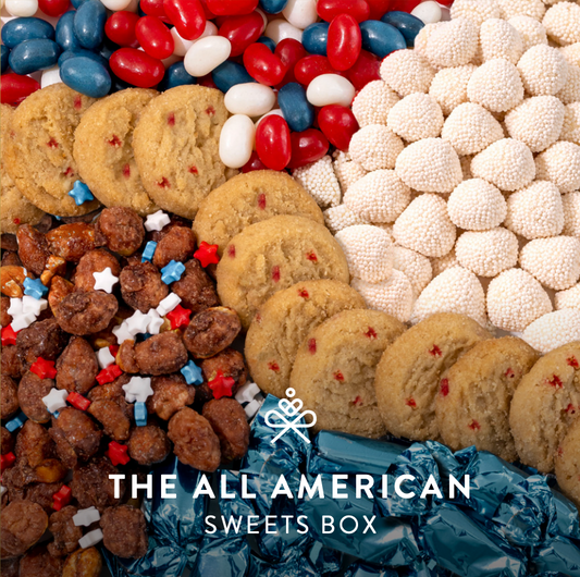 The Americana Gift Tin- Red, White, and Blue Patriotic Candy Sampler