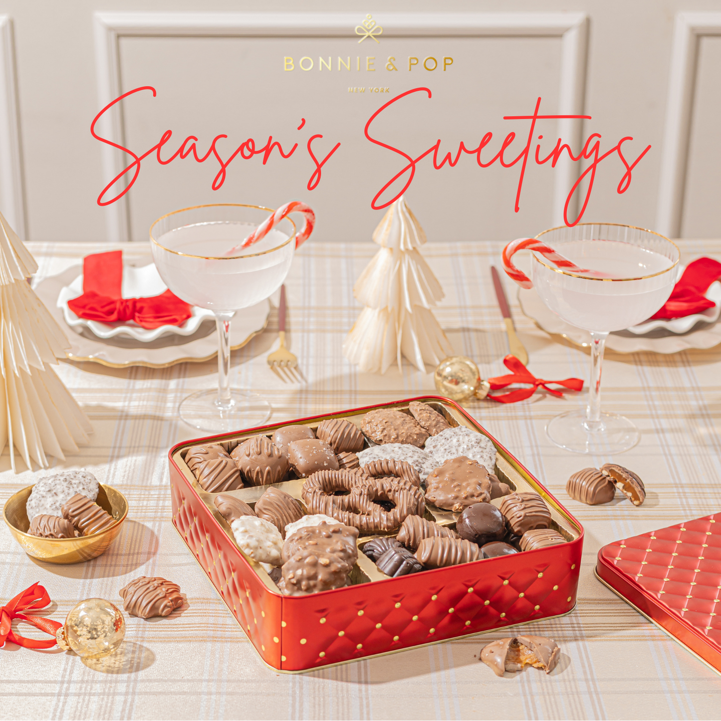 Luxury Sparkling Wine & Chocolate Gift Set – Bonnie & Pop x Domaine Carneros | Elegant Wine & Chocolate Gift Box for Christmas, Anniversary & Corporate Gifting