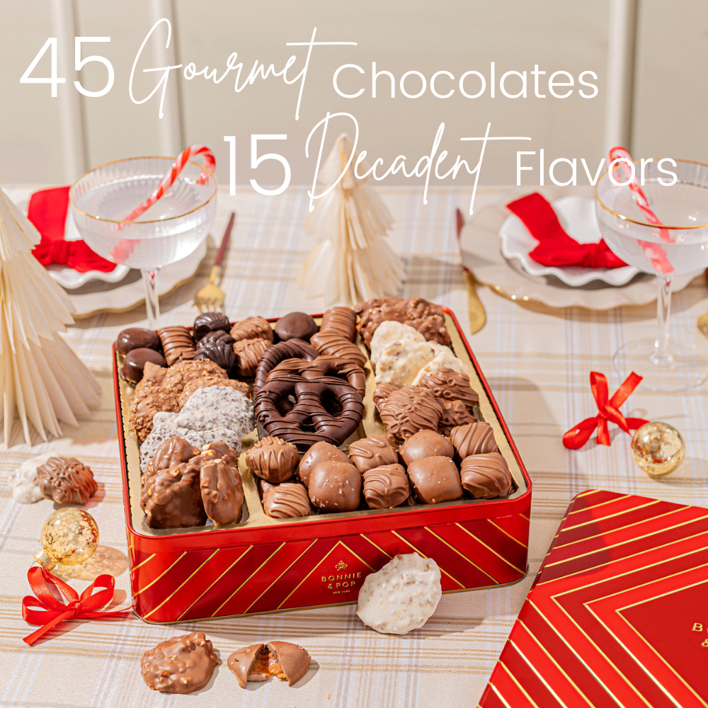 Christmas Chocolate Gift Basket – Extra Large Tin Loaded with Truffles and Chocolate Holiday Favorites