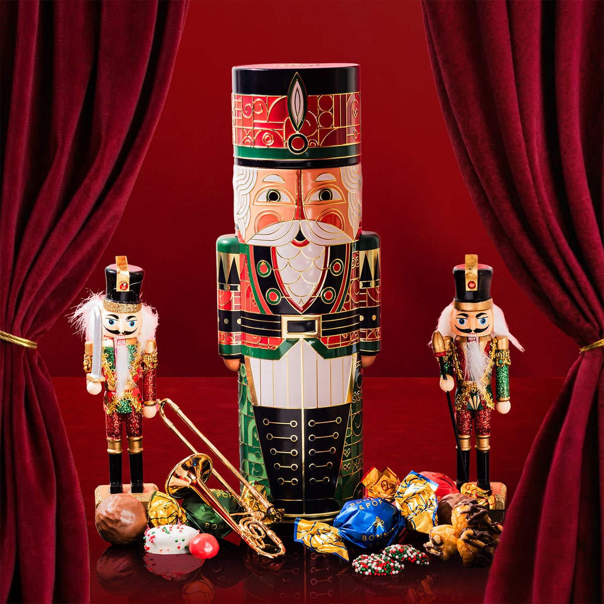 Christmas Gift Basket – Nutcracker Soldier Keepsake Tin Filled with Holiday Snack Mix