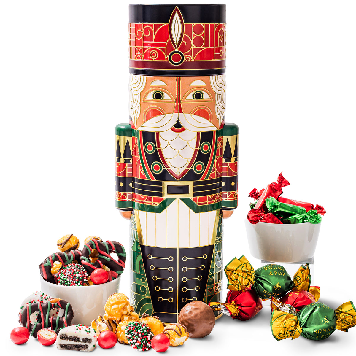 Christmas Gift Basket – Nutcracker Soldier Keepsake Tin Filled with Holiday Snack Mix