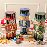 Christmas Gift Basket – Chocolate & Holiday Treat Trio in Nutcracker Toy Soldier Tins
