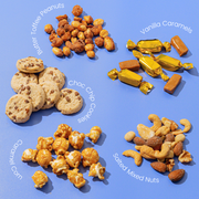 Elegant Square Gift Tin with Chocolate, Nuts & Caramel Treats